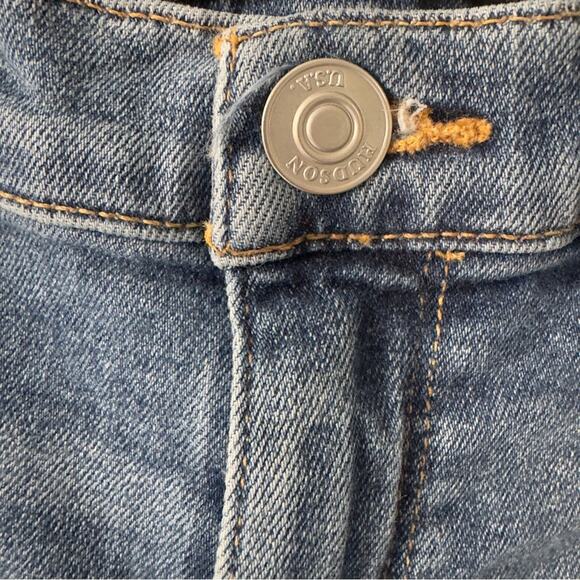 Hudson Nico Straight Jeans Blue Classic Denim distressed cotton blend stretch 27 - Picture 8 of 13